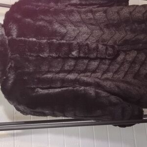 Faux fur coat w/matching scarf and hat